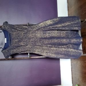 COPY - Blue and gold fit and flare dress